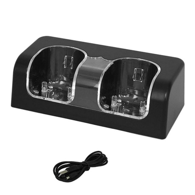 HLONK Support de Charge pour Manette Wii Console Station de Charge Double Dock pour Manette Support USB Accessoires