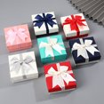 thumbnail image 4 of Caja de regalo cuadrada con lazo de cinta para dama de honor, boda, cumpleaños, regalo con tapa, embalaje portátil para joyas., 4 of 8