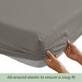 thumbnail image 4 of Elegant Comfort 4-Piece Microfiber Bed Sheet Set, Full, Gray - Deep Pocket, 4 of 10