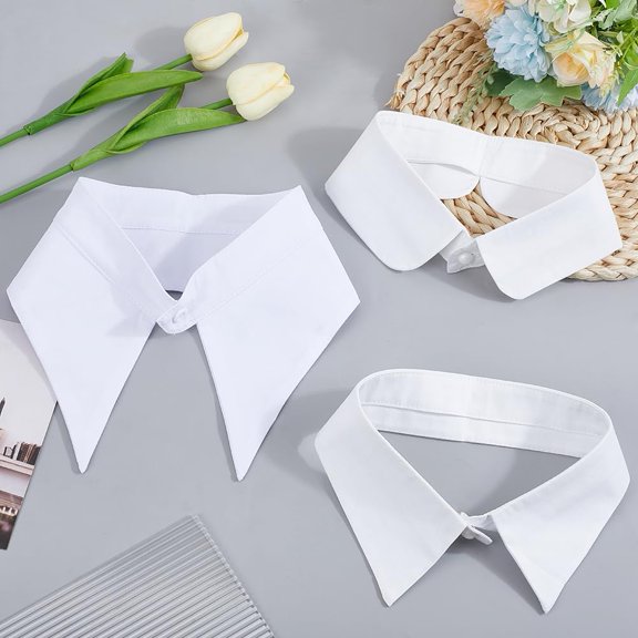 3Pcs False Collar White Dickey False Lapel Detachable Shirt Collar Blouse Lapel Faux Collars for Women Shirt Blouse Dress Decoration