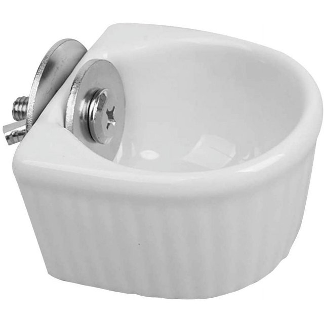 Small Animal Bowl, Detachable Automatic Cage Feeder, Ceramic Pet Food and Water