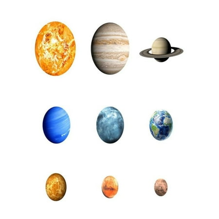 Huppin S Glow In The Dark 30cm Round Planets Star Pvc Stickers