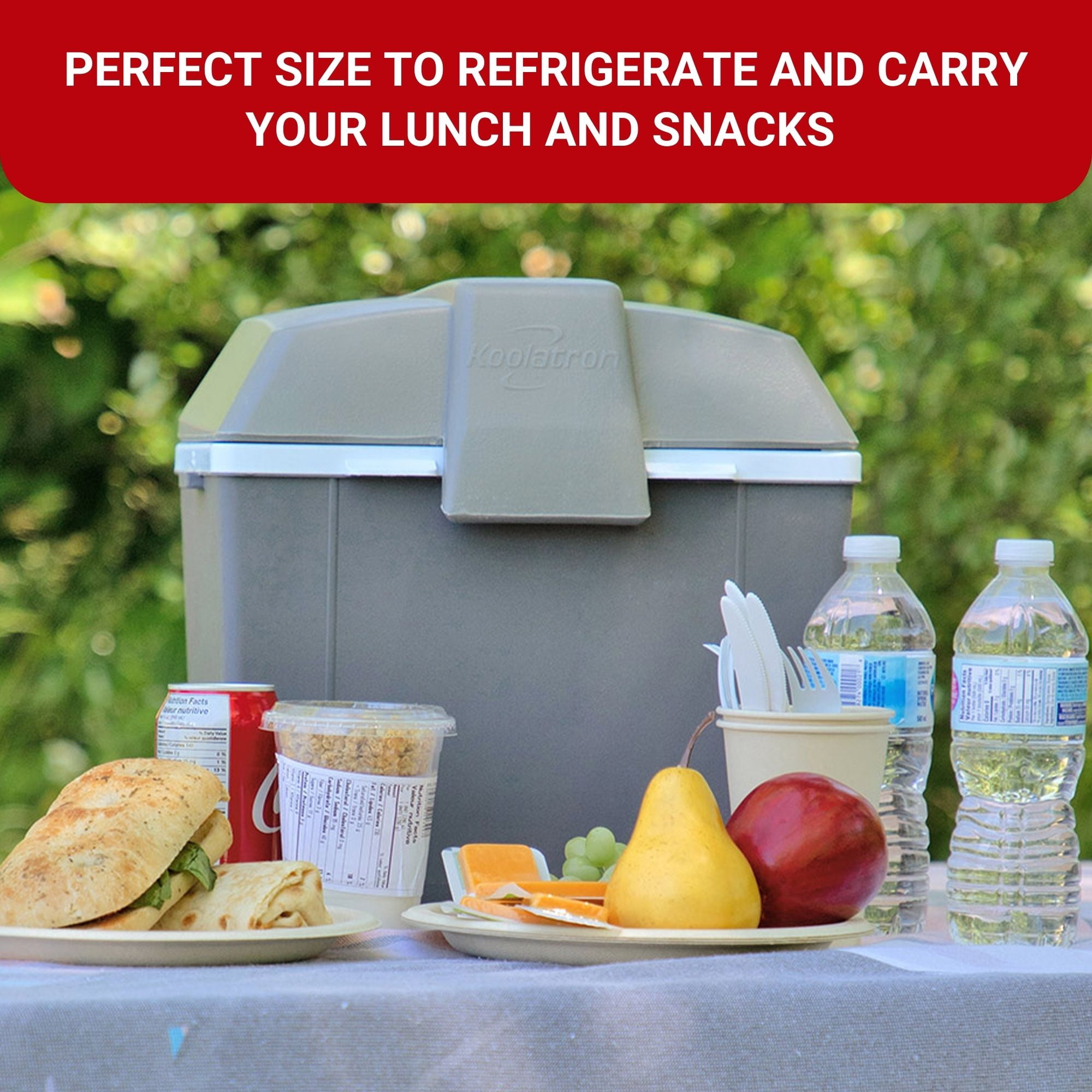 Koolatron 12V Electric Cooler/Warmer 9L (9.8 qt), Adjustable Strap, Gray