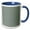Blue/White, variant on 3drose, Image of Large Square Sage Gray Muted Green Designer Color, 11oz Mug