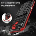 thumbnail image 6 of Allytechgroup for iPhone 16 Plus Rugged Case with Cards Holder, Heavy Duty Shockproof Hybrid PC TPU Back Cover Anti-Scratch Bumper Protective Phone Case for iPhone 16 Plus, Red, 6 of 9