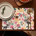 thumbnail image 5 of Dogs with Pioneer Flower Summer Placemats Table Placemats Set Of 4-Linen Kitchen Washable Placemats Table Mats 12x18 Inch Non-Slip Heat Resistant, 5 of 5