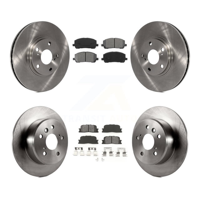 Transit Auto Front Rear Disc Brake Rotors and Semi-Metallic Pads Kit for Car 2001-2003 Toyota Highlander FWD K8S-101211