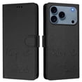 thumbnail image 1 of Wallet Case for iPhone 17 Pro with RFID Block, Magnetic Closure & Card Slots - Keep Smile Design Black, 1 of 6