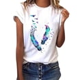 thumbnail image 2 of WCJM Womens Short Sleeve Tops Summer T Shirts Round Neck Causal Fashion Basic Tee Essentials Women's Short-Sleeve Crewneck Solid T-Shirt Women's Short Sleeve T-Shirt, 2 of 3