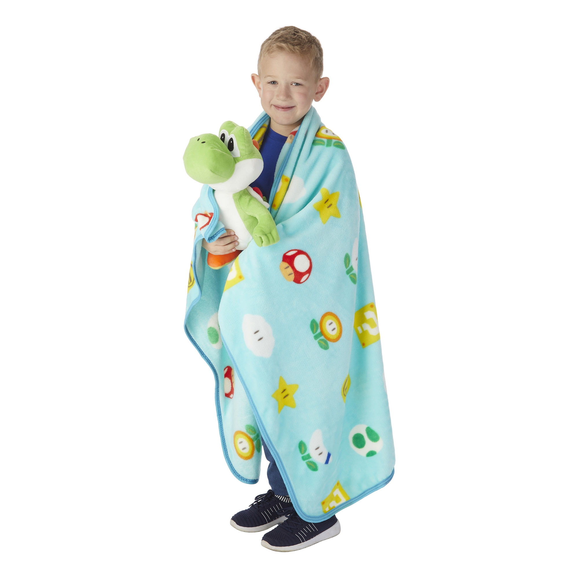 Yoshi super mario online throw and pillow set