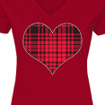 thumbnail image 4 of Inktastic Red Plaid Heart Women's V-Neck T-Shirt, 4 of 5