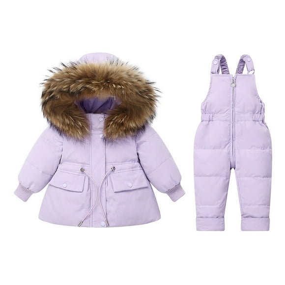 Jamicy Winter Outfit for Toddlers Clearance Sales Toddler Baby Boys Girls Winter Snowsuit Coat Kids Snow Pants Jacket Suit Clothes