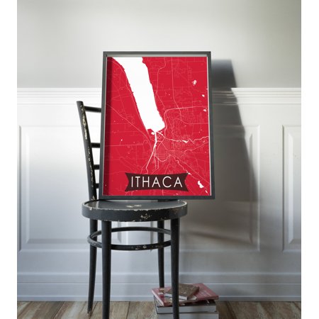 POSTER Ithaca Map Poster Ithaca Street Map Ithaca Street Grid Ithaca Print Cornell Poster Ithaca Modern Decor NY Wall Art Modern Ithaca New York-UNFRAMED