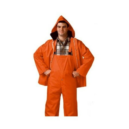 Blaze Orange Jacket/bib Overall Complete Rain Suit, Xxxl, ,