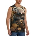 thumbnail image 2 of Bixox Men's Cute Fallen Leaf Koala Printed Shirt Sleeveless Fitness Tank Top-Small, 2 of 5