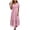 01 Pink, variant on Womens Dresses Floral Tiered Midi Sundress Casual Summer V Neck Flutter Sleeve Striped Sun Dress