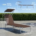 thumbnail image 3 of Outsunny Outdoor Reclining Lounger w/ Sun Shade, 3 of 10