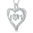 thumbnail image 2 of SZUL Women's Genuine Diamond Accent Mom Heart Necklace in .925 Sterling Silver, 2 of 5