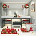 thumbnail image 6 of Christmas Tree Bathroom Rug and Mat Set 3 Piece, Red Snowflake Ball Pine Winter Snow Bathroom Rugs Non Slip, Absorbent Microfiber Memory Foam Bath Mat Machine Washable, 6 of 7