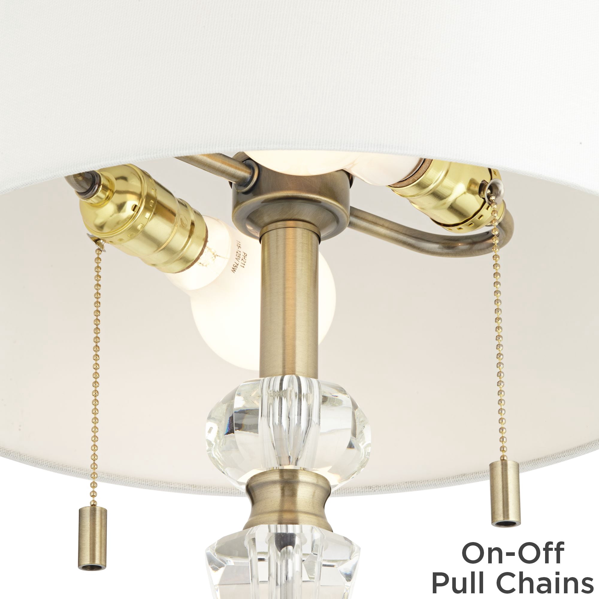 Vienna Full Spectrum Jordan 27 1/2" Tall Traditional Table Lamp Pull Chain Brass Finish Metal Crystal Single Living Room Bedroom