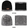 thumbnail image 3 of FZ FANTASTIC ZONE Kids Boys Girls Winter Warm Knit Beanie Hat Cap and Scarf Set with Fleece Lining,Black, 3 of 8