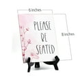 thumbnail image 4 of Signs ByLITA Please Be Seated Table Sign with Easel, Floral Vine Design (6 x 8"), 4 of 4