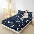 thumbnail image 4 of Feelyou Cartoon Astrology Queen Sheet Sets, Glitter Stars Moon Bed Set, 4 Pieces, 4 of 7