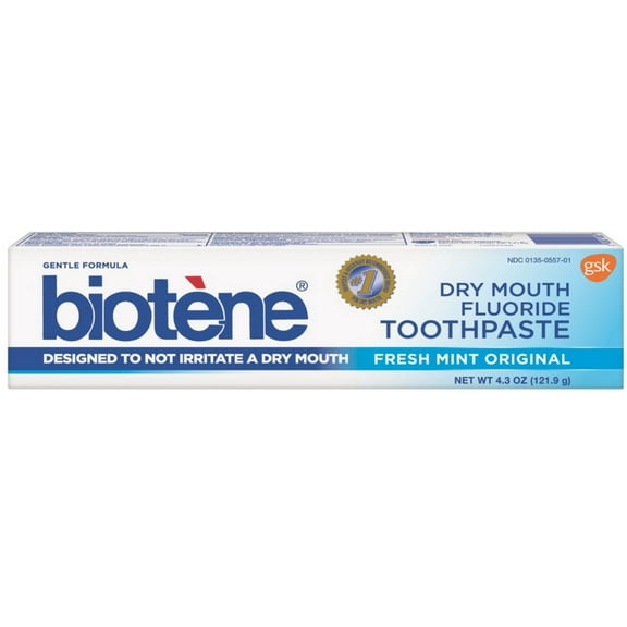 Biotene Dry Mouth Fluoride Toothpaste, Fresh Mint 4.3 oz (Pack of 4)