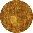thumbnail image 1 of Ahgly Company Machine Washable Indoor Round Oriental Yellow Traditional Area Rugs, 6' Round, 1 of 4