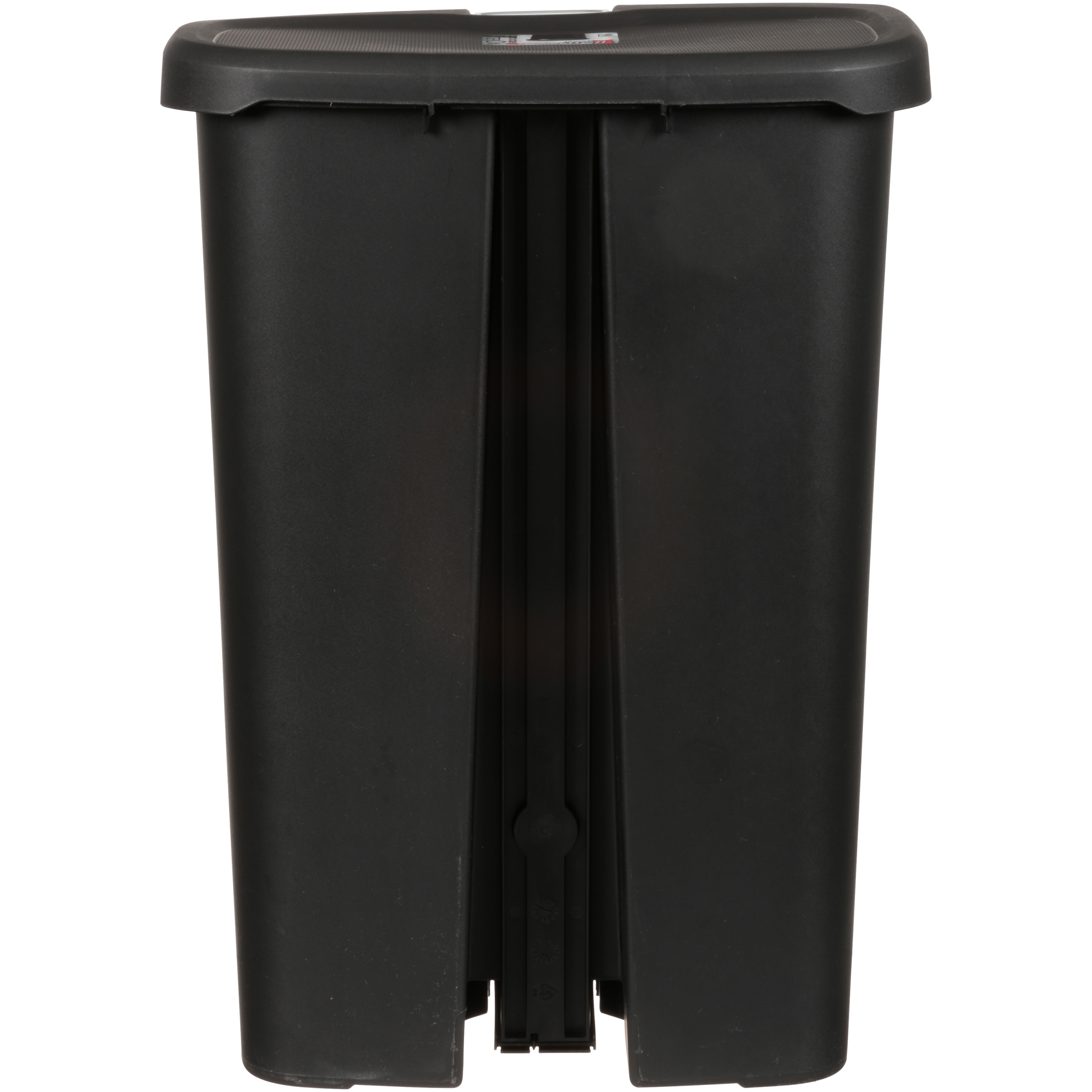 HEFTY 10G Wide Step On Textured with Silver Lid Lock Trash Can, Black