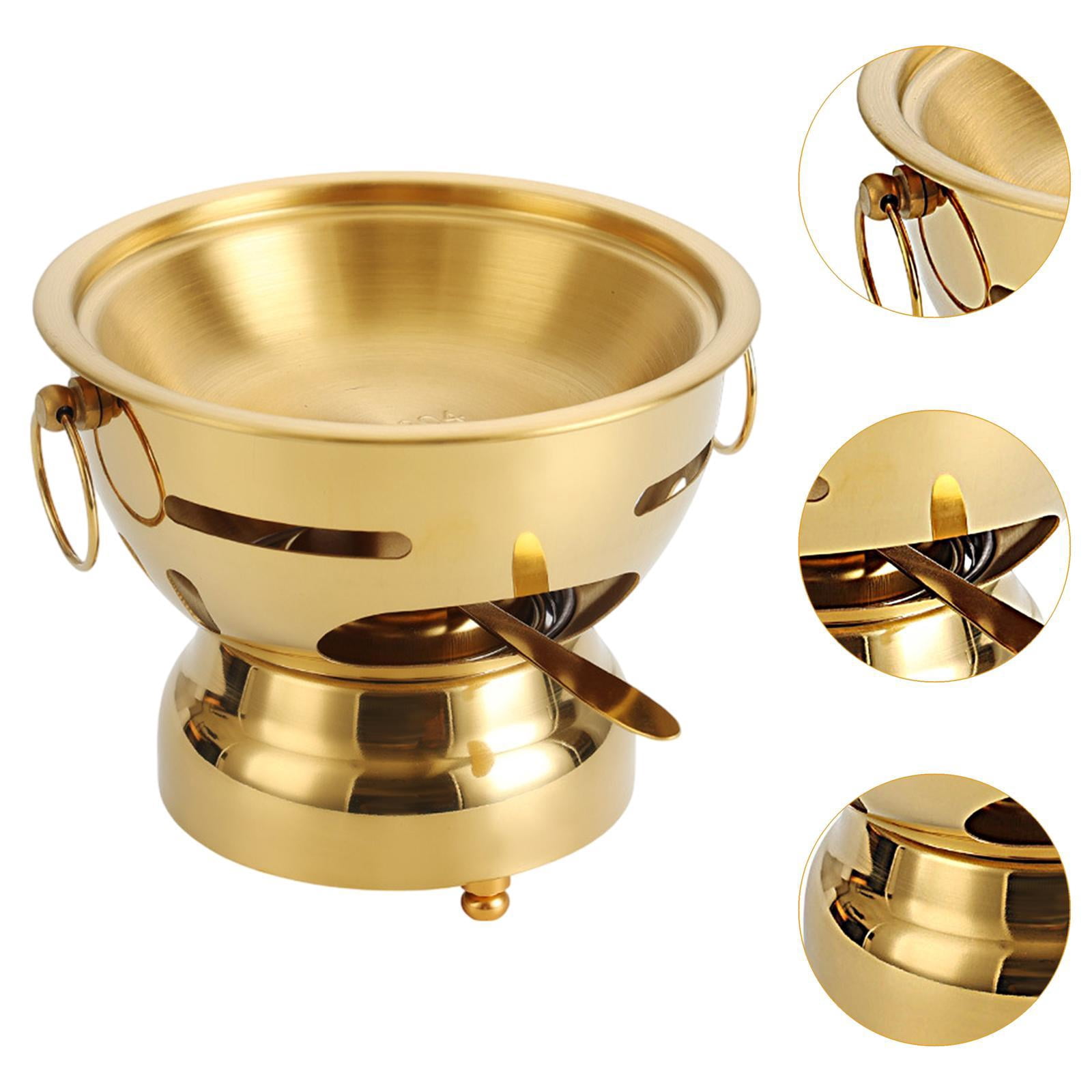 Fancyes Shabu Hot Pot Single Person Hotpot Portable Stockpot for Parties Home Picnic Gold