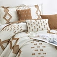 thumbnail image 2 of Lanco 7 Piece White Taupe Comforter Set, King Size， All Season Geometric Pattern Bedding Set, Matching Bed Skirt, Pillows & Shams, 2 of 7