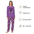 thumbnail image 2 of Family Matching Halloween Pajamas, Purple Haunted House Design with Festive Ghost and Pumpkin Pants, 2 of 7