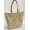 Gold, variant on Floral Damask Tote Bag (Small Oval Tote) (Navy Blue)