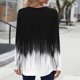 thumbnail image 4 of Neewe Women Tops Loose Fit Long Sleeve Round Neck Button T Shirts Business Casual Blouses Dressy Fall Fashion Work Clothes, 4 of 6