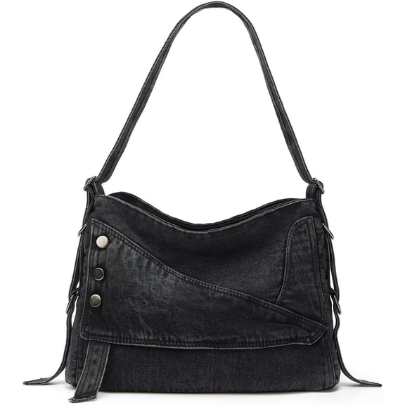 Large Capacity Denim Purses Retro Crossbody Bag Hobo Handbags Roomy Tote Bags