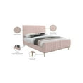 thumbnail image 2 of Meridian Furniture Zara Contemporary Pink Velvet King Bed, 2 of 9
