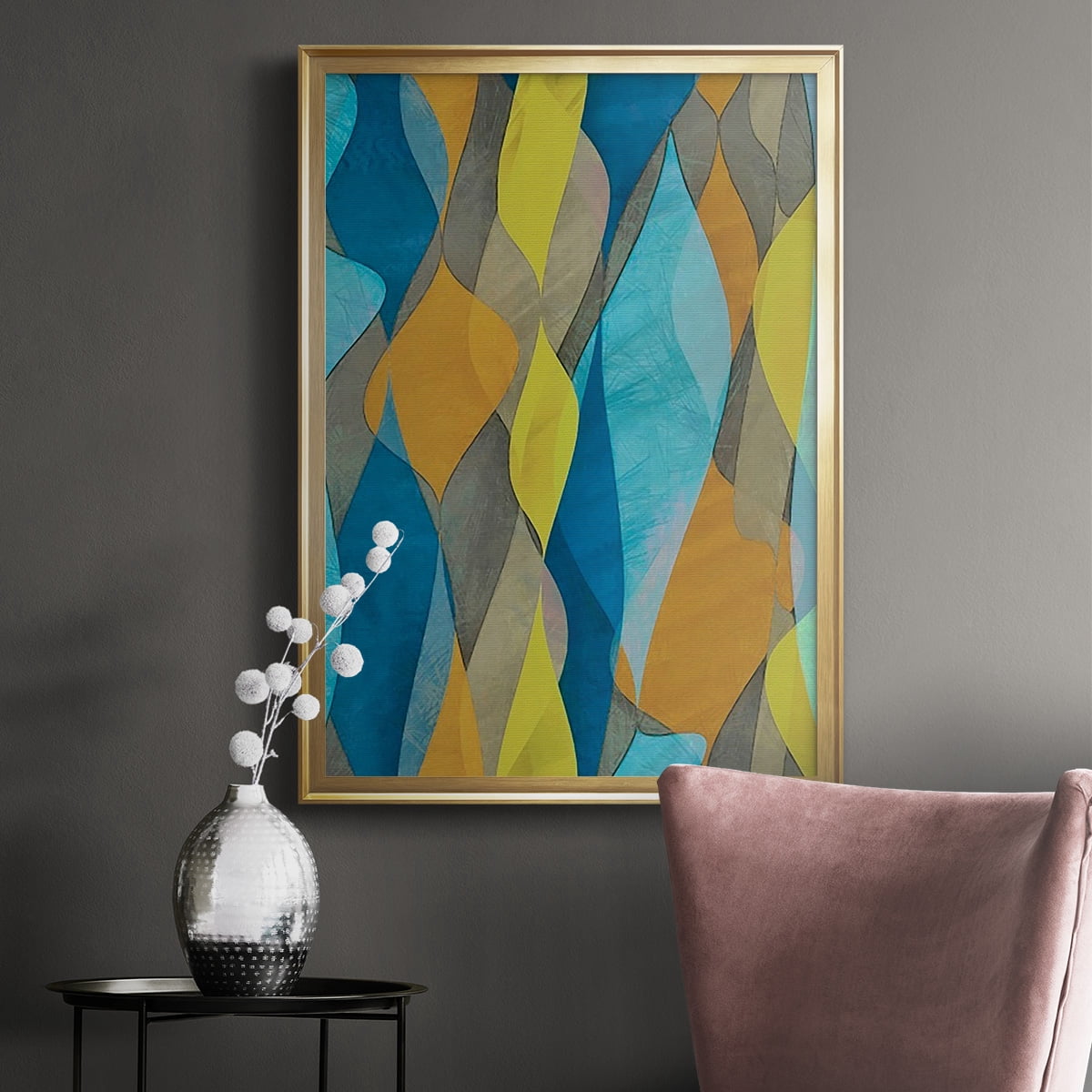 Colorful Cascade I Premium Framed Print, in Gold, Black, or Silver - Ready to Hang
