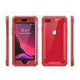 iBlason Ares Case for iPhone 8+/7+, Rugged Clear Bumper, Builtin Screen Protector (Ruddy