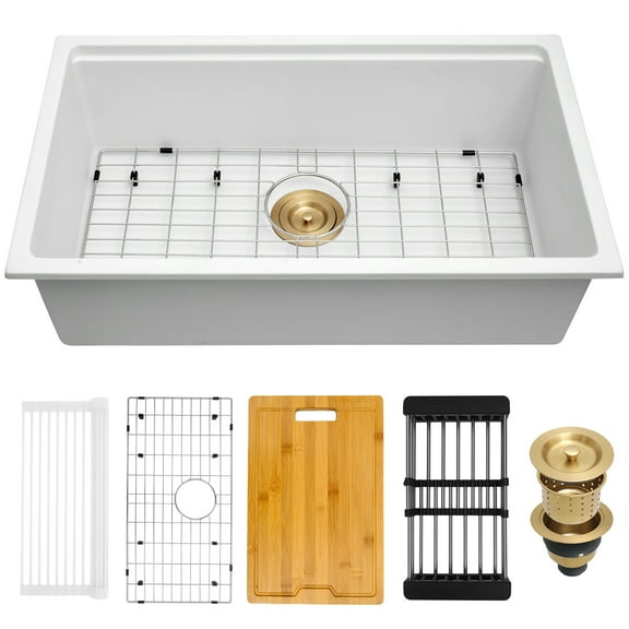 White Undermount/Drop-in Kitchen Sink 28 Inch