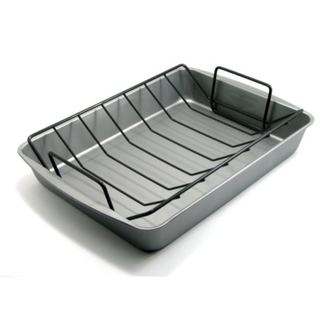 OvenStuff NonStick Large Roasting Pan with Rack DuraGlide NonStick