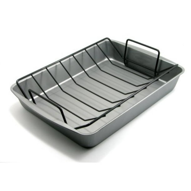 OvenStuff NonStick Large Roasting Pan with Rack DuraGlide NonStick