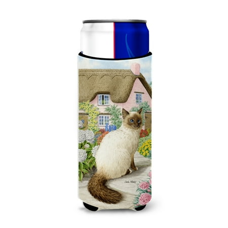 

Carolines Treasures ASA2086MUK Birman Cat and Cottage Ultra Beverage Insulators for slim cans Slim Can multicolor