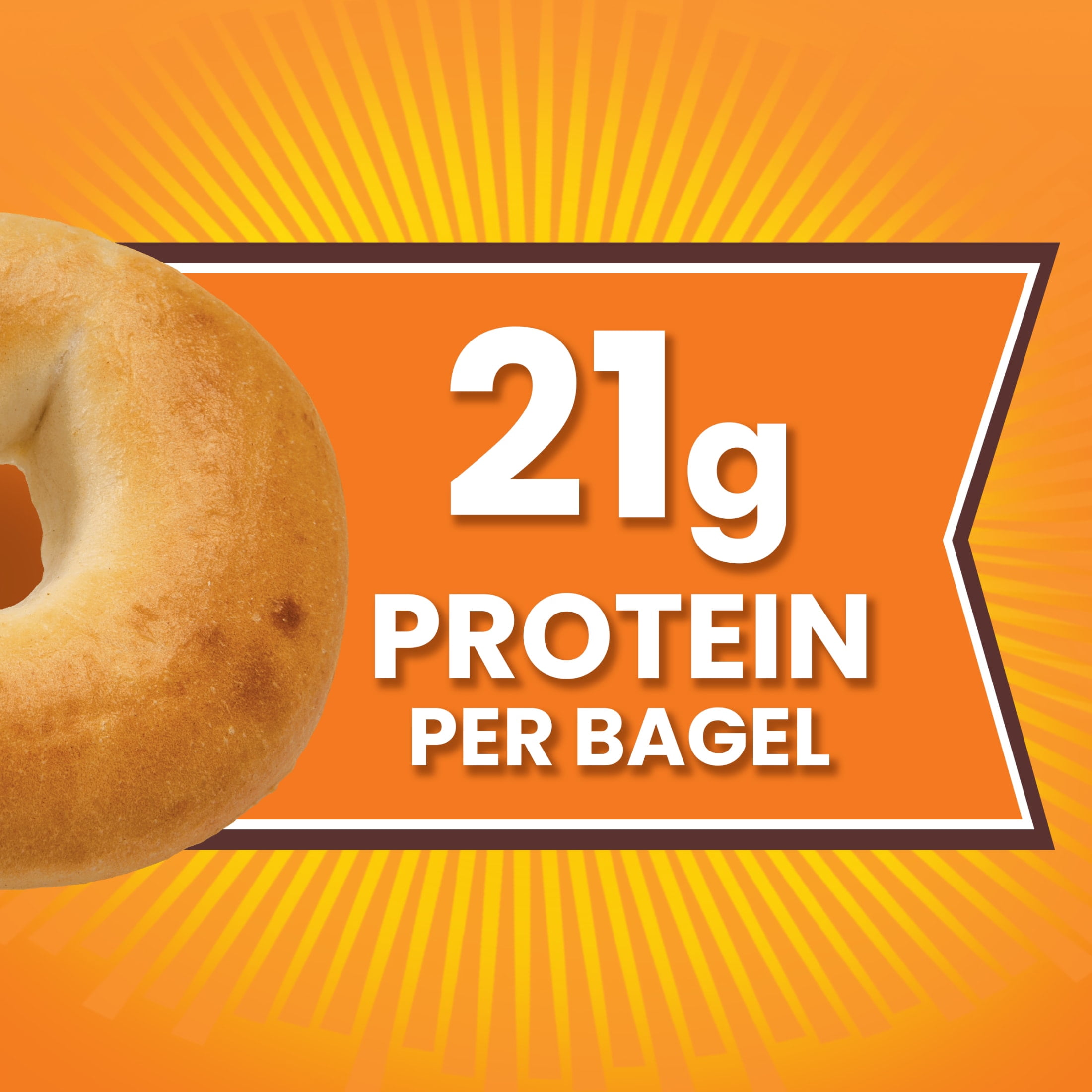 Thomas' High Protein Plain Bagels, 4 count, 21g Protein, Kosher Bagels, 15.5 oz Bag