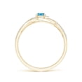 thumbnail image 2 of ANGARA Criss Cross Infinity Halo Lab Grown Blue Diamond Ring for Women in 14K Yellow Gold (Size-4mm| Clarity-VS) | April Birthstone, Anniversary, Jewelry Gift for Women | Lab-Grown Blue Diamond Ring, 2 of 7