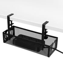 WORGEOUS 1 Set Under Desk Wire Organizer Storage Rack Clamp On Cable Tray Cord Management Organizer Cable Holder Under Desk Clamp On Basket