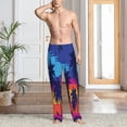 thumbnail image 2 of Fotbe Beach with Palm Trees Pantalones de Pijama para Hombre, Pantalones de Dormir, Pantalones de Casa con Cintura Ajustable y Bolsillos-Large, 2 of 6