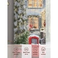 thumbnail image 6 of Christmas Winter Snowman Sheer Curtains 63 inches Long, Red Truck House Xmas Tree Snowflakes Light Filtering Sheer Window Curtains Rod Pocket Voile Drapes for Bedroom Living Room, 2 Panels 52"Wx63"L, 6 of 6