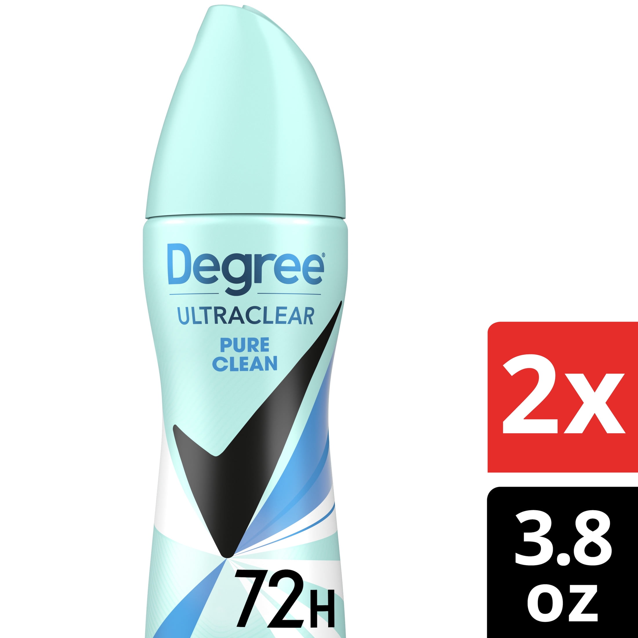Degree UltraClear Dry Spray 72H Pure Clean Antiperspirant Deodorant 3.8 oz Twin Pack