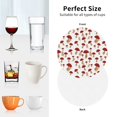 thumbnail image 6 of Honeii Red Mushroom print Leather Coaster Set of 4, ideal for safeguarding your furniture from drinks spills and effortless cleanup-Round Shape, 6 of 6